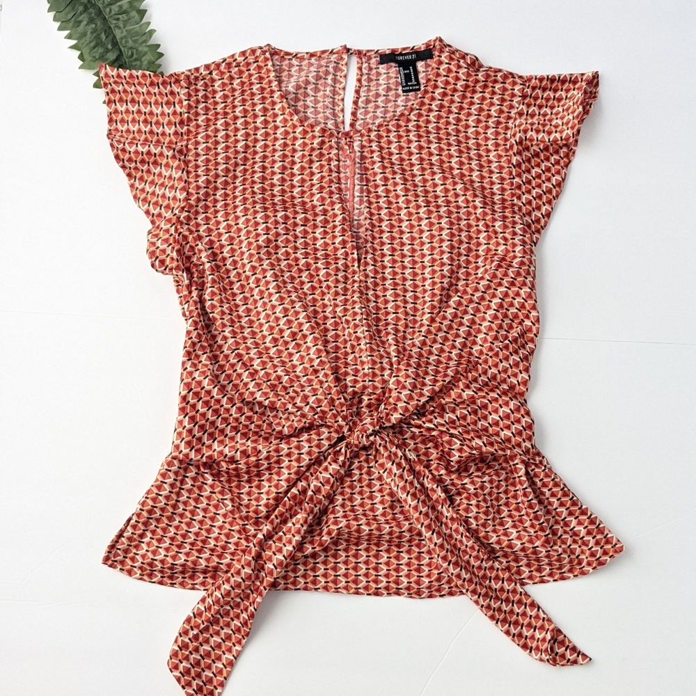 F21 front tie peplum style blouse